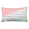 thumbnail image 1 of WinHome Decorative Personalized Mint pink white gray Chevron Striped Pattern Decorative Thick Pillow Cushion Cover Pillowcase with Invisible Zipper Size 20x30 inches Two Side, 1 of 1