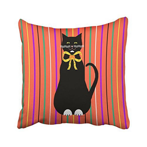 WinHome Decorative Pillowcases Black Penny Halloween Throw Pillow Covers Cases Cushion Cover Case Sofa 18x18 Inches Two Side
