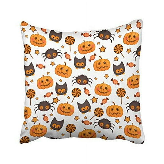 WinHome Decorative Pillowcases Cute Halloween Pattern Illustration Throw Pillow Covers Cases Cushion Cover Case Sofa 20x20 Inches Two Side