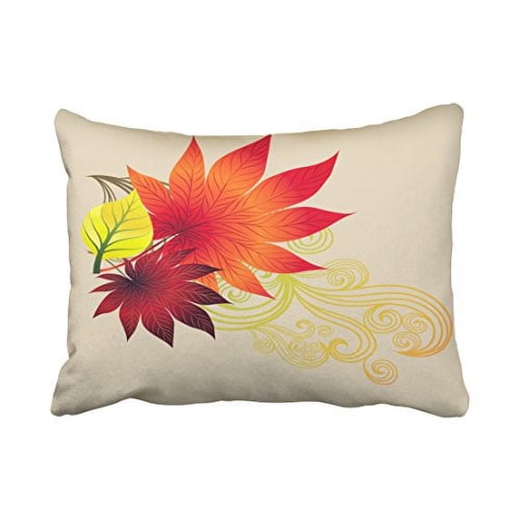 WinHome Decorative Pillowcases Fall Autumn Leaves Throw Pillow Covers Cases Cushion Cover Case Sofa 20x30 Inches Two Side