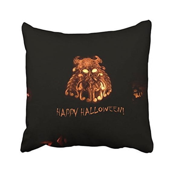 WinHome Decorative Pillowcases Funky Pumpkin Throw Pillow Covers Cases Cushion Cover Case Sofa 20x20 Inches Two Side