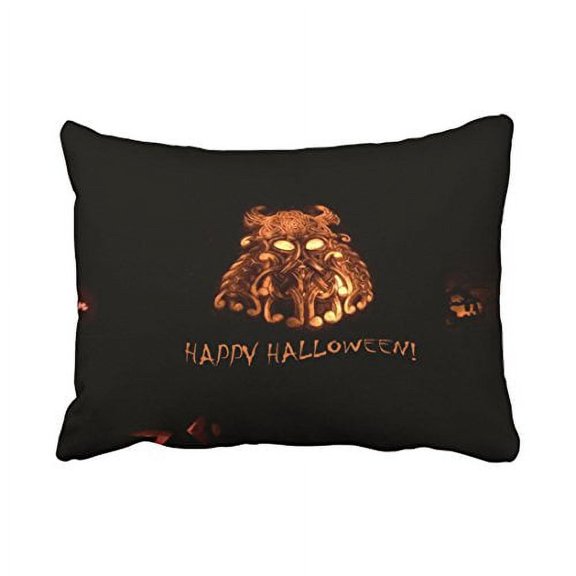 WinHome Decorative Pillowcases Funky Pumpkin Throw Pillow Covers Cases Cushion Cover Case Sofa 20x30 Inches Two Side