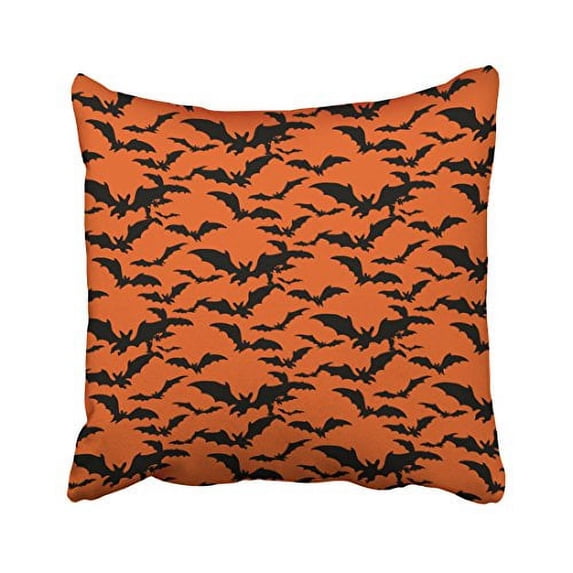 WinHome Decorative Pillowcases Halloween Bats Throw Pillow Covers Cases Cushion Cover Case Sofa 18x18 Inches Two Side