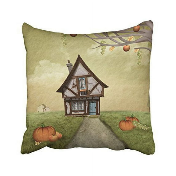 WinHome Decorative Pillowcases Halloween Haunted Cottage Fantasy Art Throw Pillow Covers Cases Cushion Cover Case Sofa 20x20 Inches Two Side