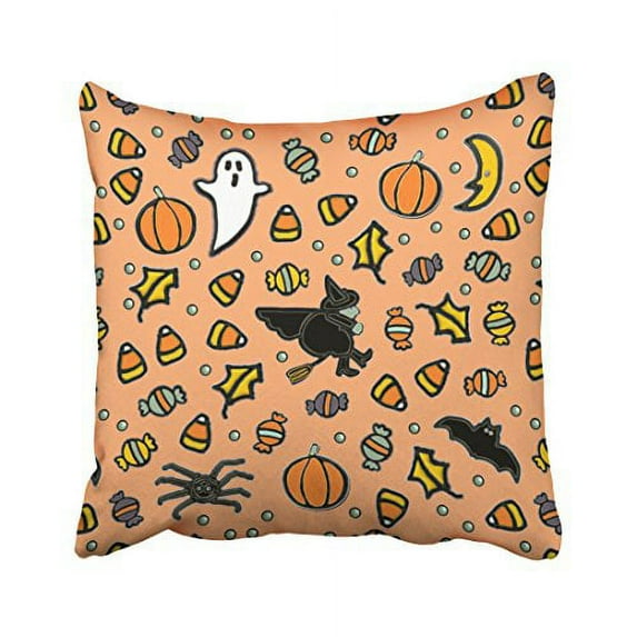 WinHome Decorative Pillowcases Happy Halloween Decor Throw Pillow Covers Cases Cushion Cover Case Sofa 18x18 Inches Two Side