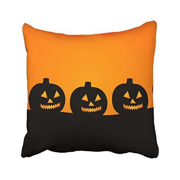 WinHome Decorative Pillowcases Happy Halloween Lanterns Throw Pillow Covers Cases Cushion Cover Case Sofa 20x20 Inches Two Side