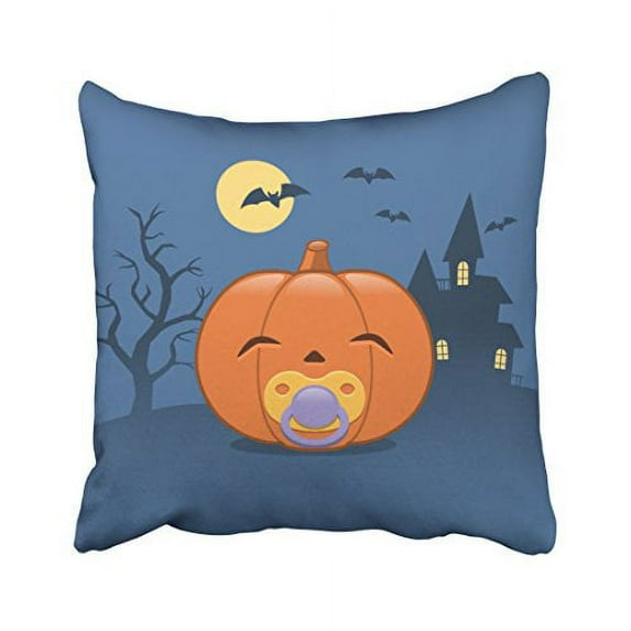 WinHome Decorative Pillowcases My First Halloween Pacifier Pumpkin Throw Pillow Covers Cases Cushion Cover Case Sofa 20x20 Inches Two Side