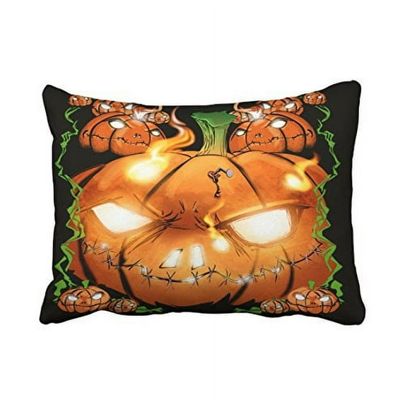WinHome Decorative Pillowcases Pumpkin Patch Throw Pillow Covers Cases Cushion Cover Case Sofa 20x30 Inches Two Side