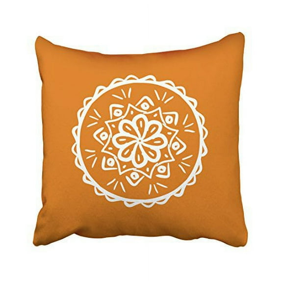 WinHome Decorative Pillowcases Pumpkin Pie Mandala Outdoor Throw Pillow Covers Cases Cushion Cover Case Sofa 18x18 Inches Two Side