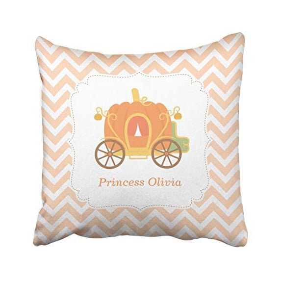 WinHome Decorative Pillowcases Pumpkin Princess Carriage Girls Room Decor Throw Pillow Covers Cases Cushion Cover Case Sofa 18x18 Inches Two Side