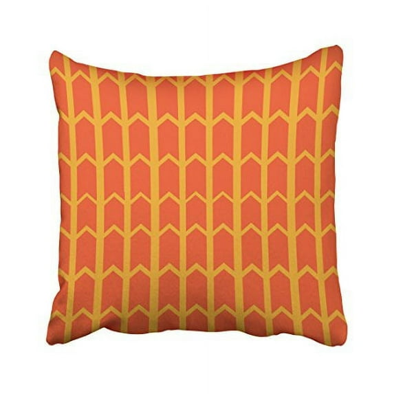 WinHome Decorative Pillowcases Two Toned Orange Panel Fence Throw Pillow Covers Cases Cushion Cover Case Sofa 20x20 Inches Two Side