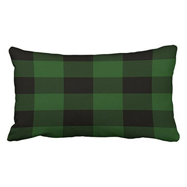 Green buffalo check pillow clearance