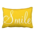 thumbnail image 1 of WinHome Decorative SMILE Sunshine Yellow Decorative Lumbar Pillowcase Pillow Covers Size 20x30 inches Two Side, 1 of 1