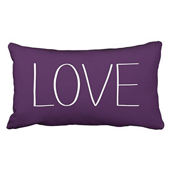 WinHome Decorative Soft Zippered Love Pillow Cover pale pinkish purple violet Blue Standerd Pillowcase Size 20x30 inches Two Side