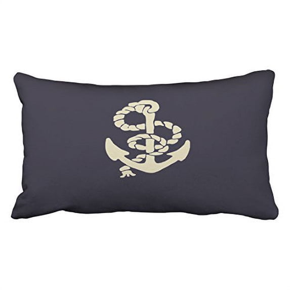 WinHome Decorative Standard New Arrival Pillowcase Navy Blue Anchor Nautical Decorative Anchor Throw Pillow Pillowcase Cover Cushion Size 20x30 inches Two Side