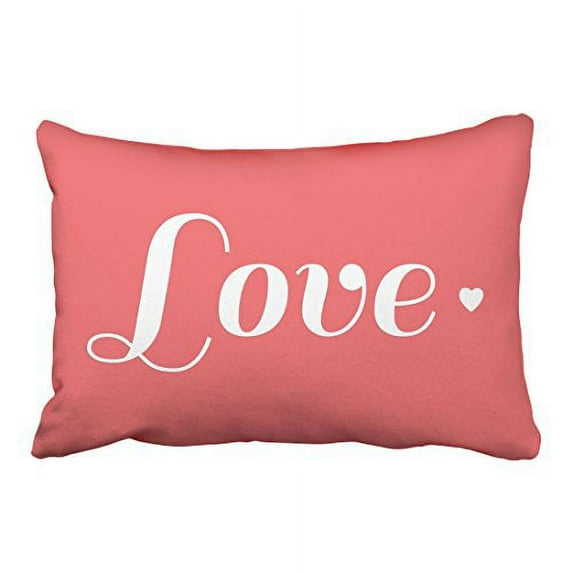 WinHome Decorative Standard Pillowcase Decorative Cute Coral Love Heart King Size Pillow Sham Size 20x30 inches Two Side