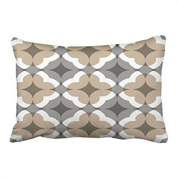WinHome Decorative Tan and Gray Floral Clover Pattern Pillow Decorative Throw Pillow Cover Cushion Case Pillow Case Size 20x30 inches Two Side