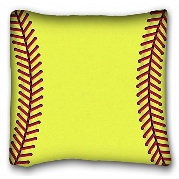 WinHome Decorative Yellow Softball Custom Pillowcase Standard Size 18x18 inches Two Side