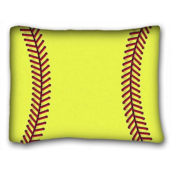 WinHome Decorative Yellow Softball Custom Pillowcase Standard Size 20x30 inches Two Side