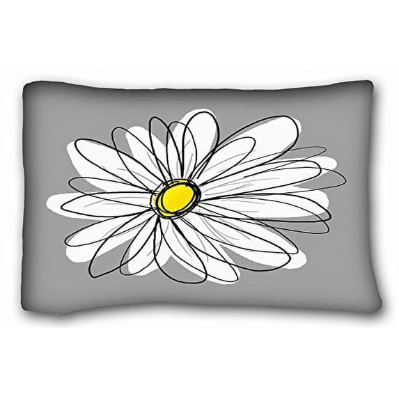WinHome Decors Trendy with gray and yellow Pillow Case Cushion Cover Home Sofa Decorative Size 20x30 inches Two Sided Print