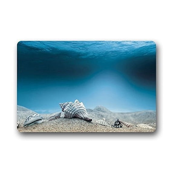 WinHome Deep Sea Conch Shells Doormat Floor Mats Rugs Outdoors/Indoor Doormat Size 23.6x15.7 inches