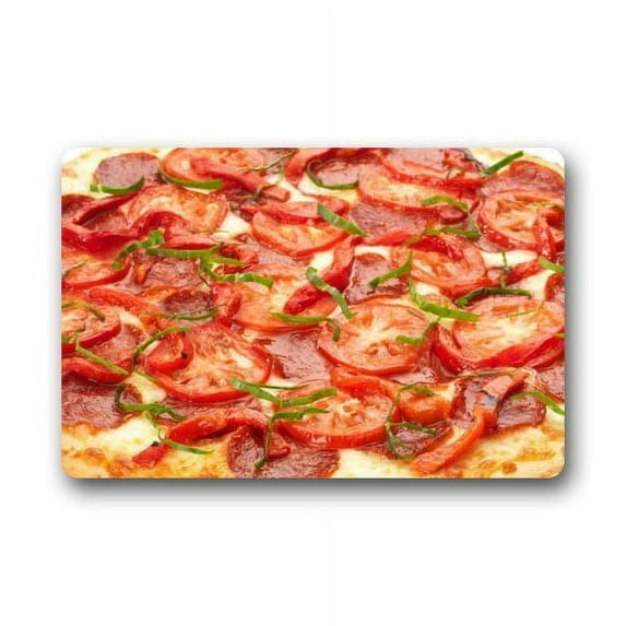 WinHome Delicious Italy Tomato and Ham Pizza Pattern Doormat Floor Mats Rugs Outdoors/Indoor Doormat Size 23.6x15.7 inches