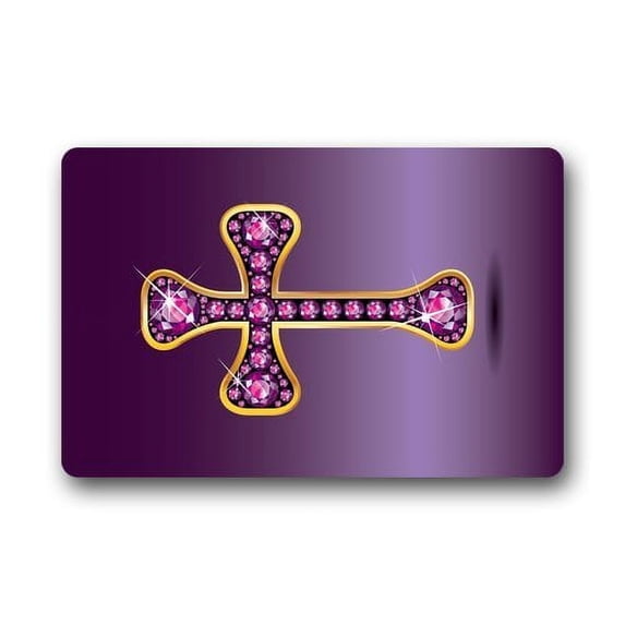 WinHome Diamond Cross Doormat Floor Mats Rugs Outdoors/Indoor Doormat Size 30x18 inches