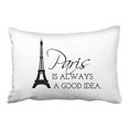 thumbnail image 1 of WinHome Eiffel Tower Paris Is Always A Good Idea Decorative Pillowcases With Hidden Zipper Decor Cushion Covers Two Side 20x30 inches, 1 of 1
