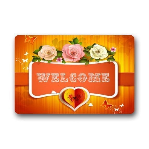 WinHome Elegance Flowers Doormat Floor Mats Rugs Outdoors/Indoor Doormat Size 23.6x15.7 inches
