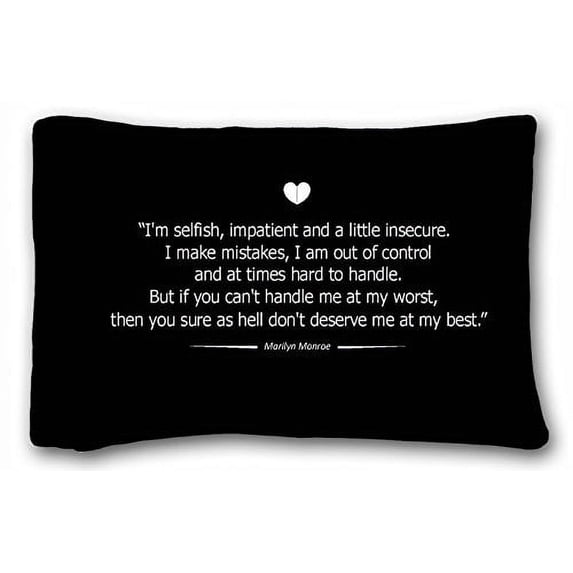 WinHome Famous quotes I'm selfish impatient and a little insecure Pillowcase Pillow Cover Case Covers Size 20x30 inches Two Sided Print