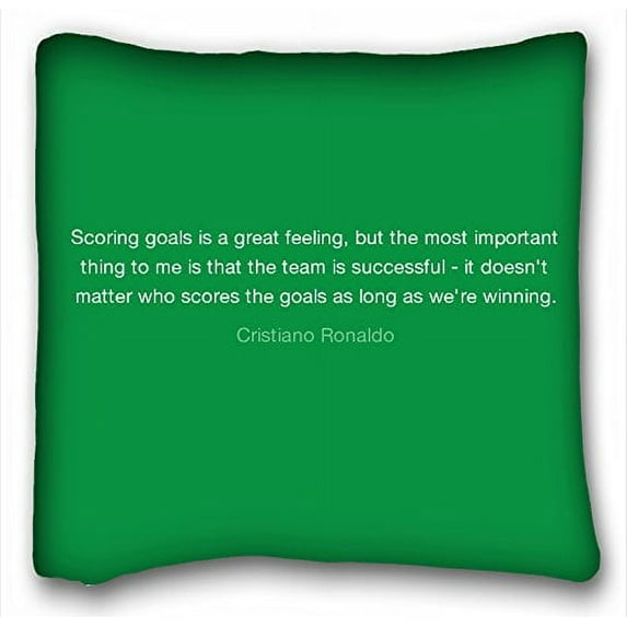 WinHome Famous quotes Scoring goals is a great feeling,but the most important thing to me is that the team is successful Pillowcase Pillow Cover Case Covers Size 18x18 inches Two Side Print