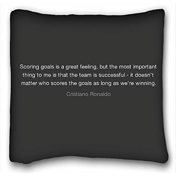 WinHome Famous quotes Scoring goals is a great feeling,but the most important thing to me is that the team is successful Pillowcase Pillow Cover Case Covers Size 18x18 inches Two Side Print