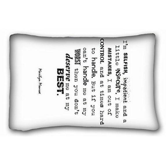 WinHome Famous quotes i'm selfish impatient and a little insecure Pillowcase Pillow Cover Case Covers Size 20x30 inches Two Sided Print