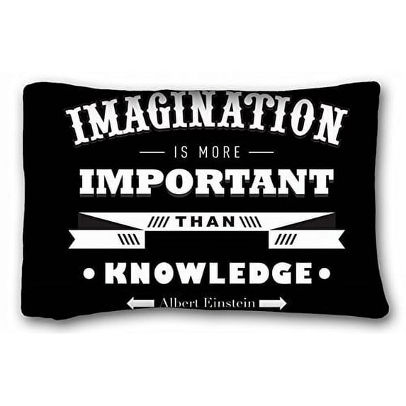 WinHome Famous quotes imagination is more important than knowledge Pillowcase Pillow Cover Case Covers Size 20x30 inches Two Sided Print