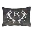 thumbnail image 1 of WinHome Fashion Cute Dark Color Watercolor Rustic Deer Antler Monogram Polyester 20 x 30 Inch Rectangle Throw Pillow Covers With Hidden Zipper Home Sofa Cushion Decorative Pillowcases, 1 of 1