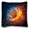 thumbnail image 1 of WinHome Fashion Design Personalized Pillowcase Pillow Cover Cases Football Between Fire And Water Standard Love Sport Theme Size 20x20 Inches Two Side Print, 1 of 1