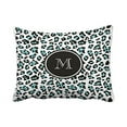 thumbnail image 1 of WinHome Fashion Simple Teal Black And Blue Leopard Animal Print With Monogram Customized Polyester 20 x 30 Inch Rectangle Throw Pillow Covers With Hidden Zipper Sofa Cushion Decorative Pillowcases, 1 of 1