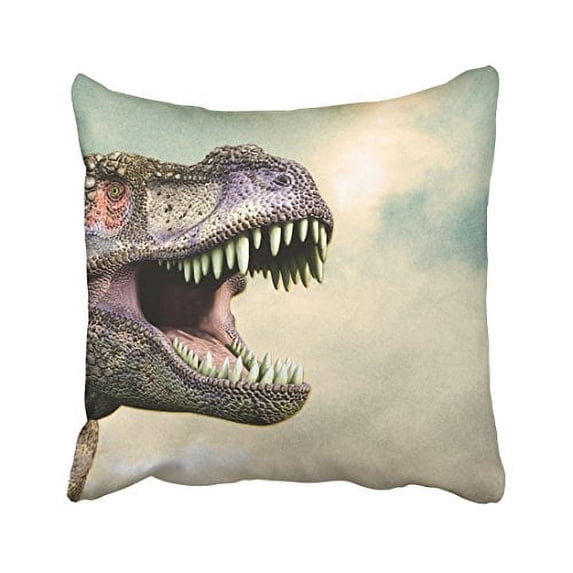 WinHome Fierce Dinosaur Head Lifelike Print Decorative Pillowcases With Hidden Zipper Decor Cushion Covers Two Sides 18x18 inches