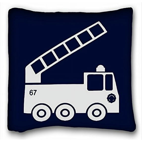 WinHome Fire Truck Throw Cases In Navy Blue White Throw Pillow Case Cases Cover Cushion Covers Sofa Size 20x20 Inches Two Side