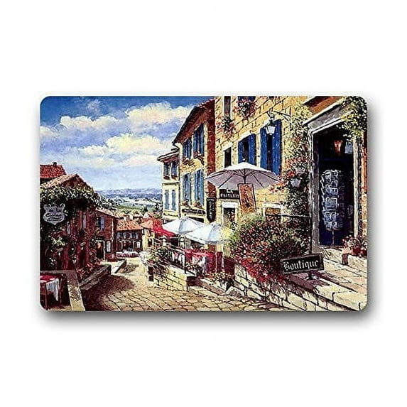 WinHome France Saint Emilion Street Doormat Floor Mats Rugs Outdoors/Indoor Doormat Size 23.6x15.7 inches