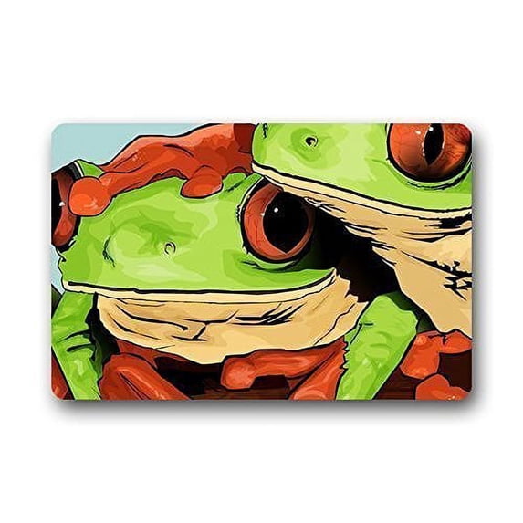 WinHome Frog Doormat Floor Mats Rugs Outdoors/Indoor Doormat Size 23.6x15.7 inches