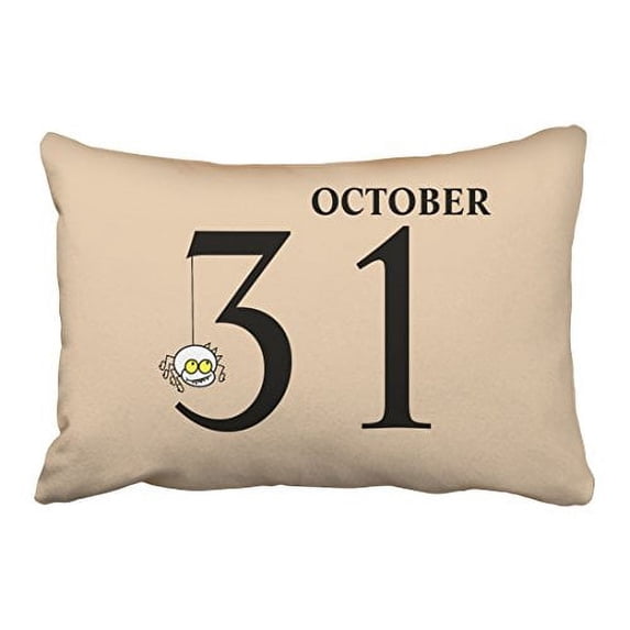 WinHome Fun Cartoon Spider Happy Halloween October 31st Fashion Polyester 20 x 30 Inch Rectangle Throw Pillow Covers With Hidden Zipper Home Sofa Cushion Decorative Pillowcases