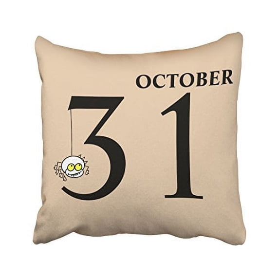 WinHome Fun Happy Halloween October 31st Throw Pillow Covers Cushion Cover Case 20x20 Inches Pillowcases Two Side