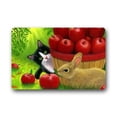 thumbnail image 1 of WinHome Funny Cat Apple Rabbit Doormat Floor Mats Rugs Outdoors/Indoor Doormat Size 23.6x15.7 inches, 1 of 1