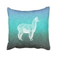 thumbnail image 1 of WinHome Funny Cool Hipster Blue Glitter Llama Alpaca Drawing Pattern Polyester 18 x 18 Inch Square Throw Pillow Covers With Hidden Zipper Home Sofa Cushion Decorative Pillowcases, 1 of 1