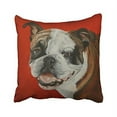thumbnail image 1 of WinHome Funny Cute Fashion English Bulldog Maroon Polyester 18 x 18 Inch Square Throw Pillow Covers With Hidden Zipper Home Sofa Cushion Decorative Pillowcases, 1 of 1