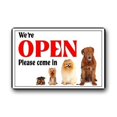 thumbnail image 1 of WinHome Funny Cute Puppies We're OPEN Please come in Doormat Floor Mats Rugs Outdoors/Indoor Doormat Size 23.6x15.7 inches, 1 of 1