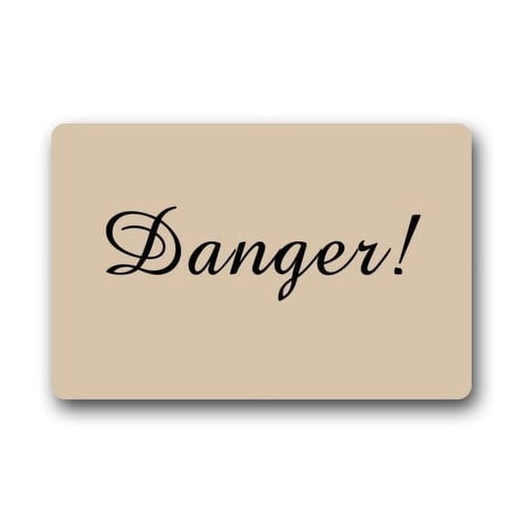 WinHome Funny Danger Pattern Doormat Floor Mats Rugs Outdoors/Indoor Doormat Size 23.6x15.7 inches
