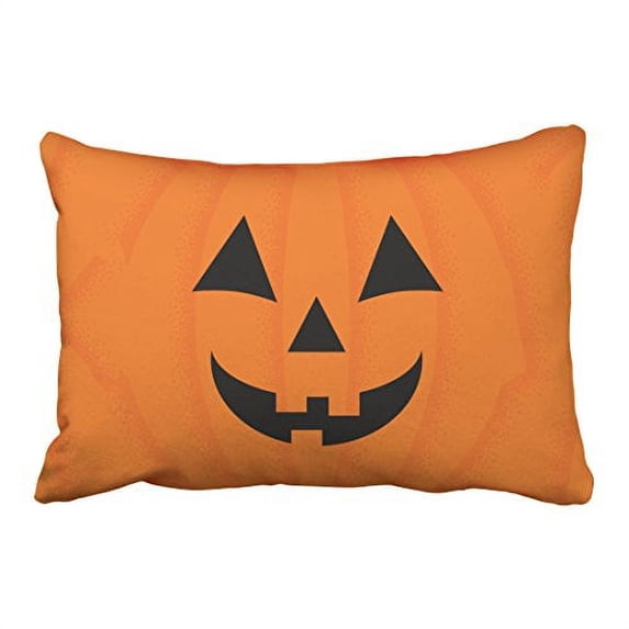 WinHome Funny Vintage Halloween Orange Carved Happy Pumpkin Face Round Personalized Polyester 20 x 30 Inch Rectangle Throw Pillow Covers With Hidden Zipper Home Sofa Cushion Decorative Pillowcases