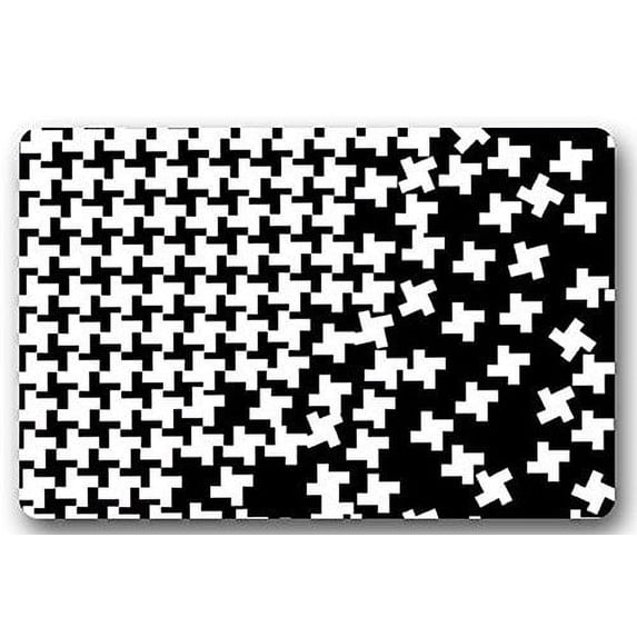 WinHome Geometric Pattern Doormat Floor Mats Rugs Outdoors/Indoor Doormat Size 23.6x15.7 inches